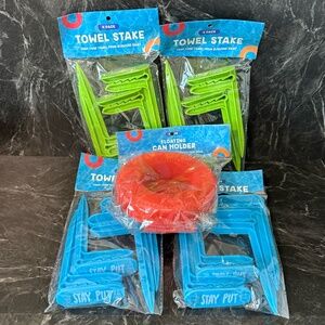 Towel Stakes (16) and Floating Can Holder